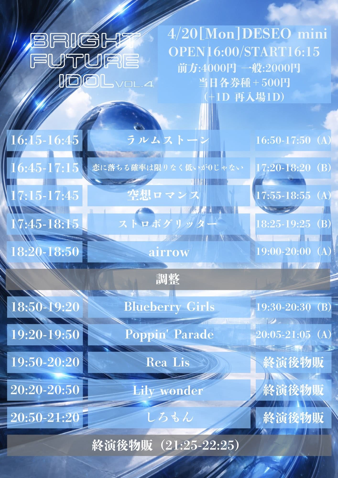 『BRIGHT FUTURE IDOL Vol.4』 @ DESEOmini